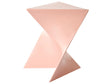Side Table Pastel Pink Plastic Tringular Geometric Form End Table Accent Piece Beliani