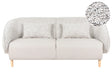 3 Seater Sofa Light Beige Two Fabrics Polyester Fabric Soft Textured Curved Design Modern Art Decor Style Beliani