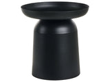 Side Table Black Metal Round Geometric Form End Table Accent Piece Beliani