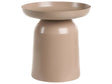 Side Table Taupe  Metal Round Geometric Form End Table Accent Piece Beliani