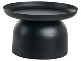 Coffee Table Black Metal Round Geometric Form Accent Piece Beliani