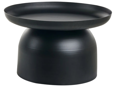Coffee Table Black Metal Round Geometric Form Accent Piece Beliani