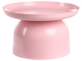 Coffee Table  Pastel Pink Metal Round Geometric Form Accent Piece Beliani