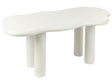 Dining Table Off-White MDF PVC Legs 188 x 94 x 74 cm Irregular Top Shape Living Room Modern Minimalist Beliani