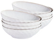 Set of 8 Deep Plates Light Grey Stoneware Kaolin Handmade Reactive Glaze Finish Pasta Bowls Kitchen Dining Room Beliani