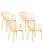 Set of 4 Garden Chairs Beige Polypropylene Lightweight Weather Resistant Plastic Indoor Outdoor Modern Beliani