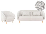 Modern Fabric 4-Seater Living Room Set Light Beige Sofa Armchair Dual Fabric Beliani