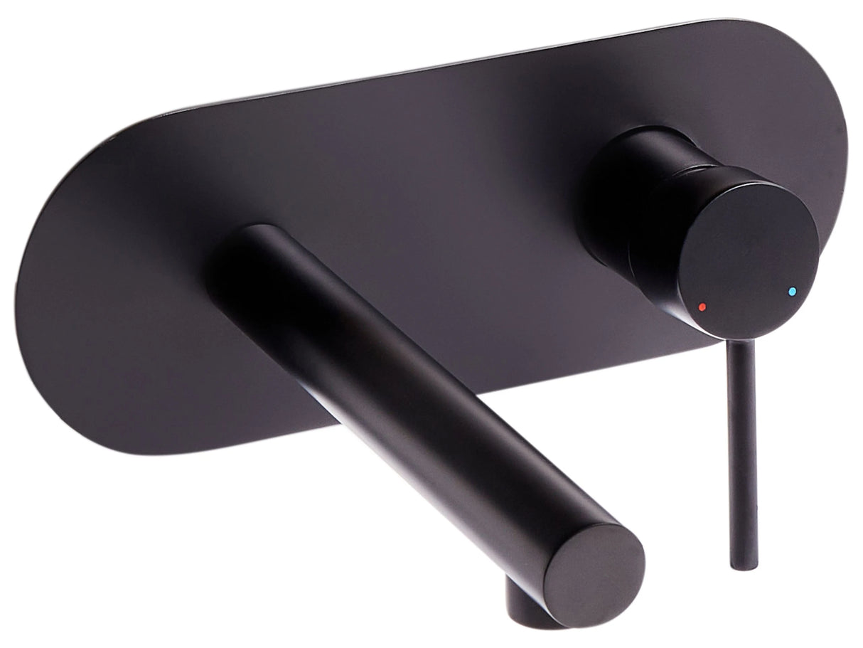 Wall Mounted Basin Mixer Tap Black Brass Single Lever Beliani