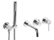 Wall Mounted Bath Shower Mixer Set Silver Brass Single Spout Shower Head with Switch Kit Beliani