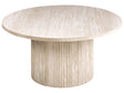 Coffee Table Beige MDF Top Veneer Stone-like Base  80 cm Modern Design Living Room Beliani