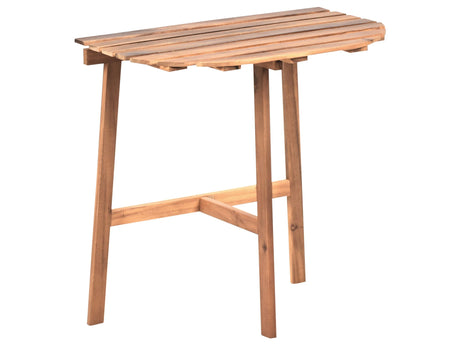 Garden Bistro Table Brown Acacia Wood 70 x 44 cm Foldable Outdoor Half-Round Traditional Rustic Style Beliani