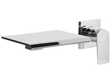 Wall Mounted Basin Mixer Waterfall Tap Silver Brass Single Lever Beliani