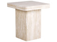 Side Table Beige MDF Top Veneer Stone-like Base 50 x 50 cm Modern Design Living Room Beliani