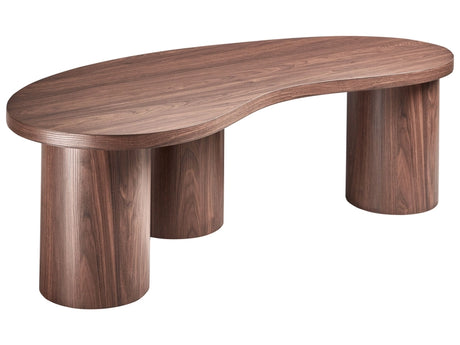 Coffee Table Dark Brown MDF Top Veneer 130 x 52 cm Modern Design Living Room Beliani