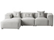 Right Hand Corner Sofa Light Grey 3 Seater Polyester Upholstery Extra Scatter Cushions Modern Beliani