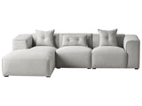 Right Hand Corner Sofa Light Grey 3 Seater Polyester Upholstery Extra Scatter Cushions Modern Beliani
