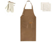 Kitchen Textiles Set Brown Apron Oven Gloves Cloths Cooking Set Kitchen Beliani