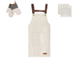 Kitchen Textiles Set Beige Apron Oven Gloves Cloths Cooking Set Kitchen Beliani