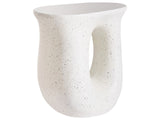 Accent Side Table Off-White Terrazzo Effect MgO Fiberglass 42 x 28 cm UV Stain Rust Water Wind Resistant Boho Modern Outdoor Living Room Beliani