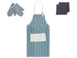 Kitchen Textiles Set Blue Apron Oven Gloves Cloths Cooking Set Kitchen Beliani