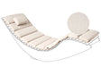 Sun Lounger Pad Cushion Light Beige Polyester UV Resistant with Ties and Headrest Thick Cushion Beliani