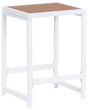 Outdoor Garden Stool White Steel Base Polywood Seat Modern Patio Footstool Beliani