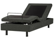 Electric Bed Dark Grey Polyester EU Small Single 2ft6 Remote Control Adjustable without Headboard Beliani