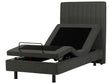 Electric Bed Dark Grey EU Single 3ft Remote Control Adjustable Fabric Upholstery Beliani