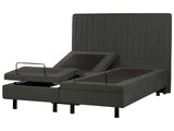 Electric Bed Dark Grey EU King Size 5ft3 Remote Control Adjustable Fabric Upholstery Chenille Beliani