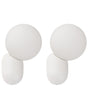Set of 2 Wall Lamps White Resin Opaque Glass Globe Lampshade Vintage Style Beliani