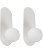Set of 2 Wall Lamps White Metal Opaque Glass Globe Lampshade Vintage Style Beliani