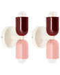 Set of 2 Wall Lamps Multicolour Metal Shades Two-Light Up-Down Wall Mounted Lamps Scones Beliani