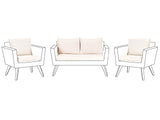 Outdoor Cushion Covers for Garden Set Off-White UV Resistant Zippered Beliani