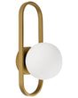 Wall Lamp Gold Metal Base Opaque Glass Lampshade Geometric Form Modern Beliani