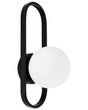Wall Lamp Black Metal Base Opaque Glass Lampshade Geometric Form Modern Beliani