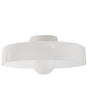 Ceiling Lamp White Glass Shade Flush Mount Light Fitting for Low Ceilings Beliani