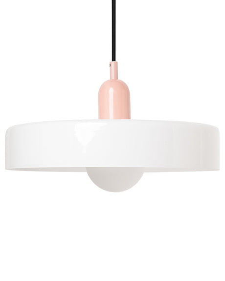 Pendant Lamp White Glass Shade Inner Globe Spherical Shade Beliani