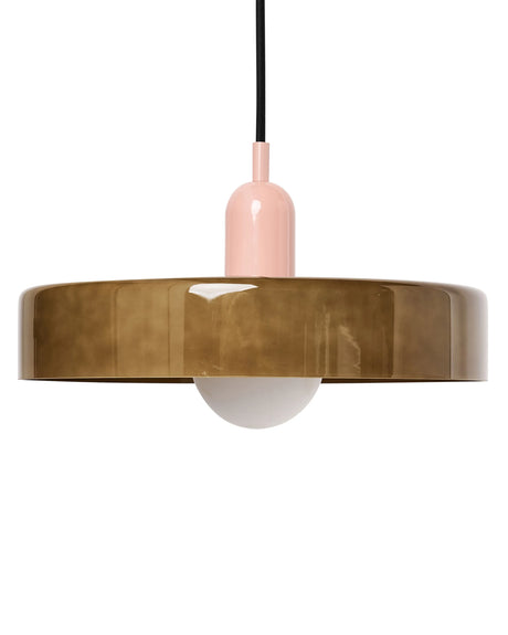Pendant Lamp Olive Green Glass Shade Inner Globe Spherical Shade Beliani