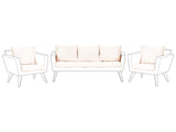 Outdoor Cushion Covers for Garden Set Off-White UV Resistant Zippered Beliani