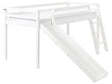 Kids Bed White Pine Wood EU Single Size 90 x 200 cm with Slatted Frame and Slide Bed for Toddler Beliani