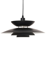 Pendant Lamp Black Metal Tiered Design Vintage Mid Century Style Beliani