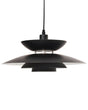Pendant Lamp Black Metal Tiered Design Vintage Mid Century Style Beliani