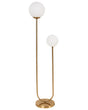 2 Light Floor Lamp Gold Metal Glass Golbe-*Shaped Shades Glamour Style Beliani