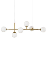 Ceiling Lamp Gold Metal with 6 Globe-Shaped Glass Lampshades Glamour Style Beliani