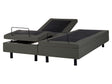 Electric Bed Dark Grey Polyester EU King Size 5ft3 Remote Control Adjustable without Headboard Beliani
