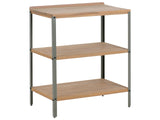 Outdoor Kitchen Island Brown Acacia Wood 2 Shelves Unit with Top 50 x 80 x 92 cm Garden Kitchen Dining Beliani