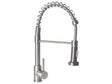Kitchen Tap Silver Stainless Steel Pull Out Mixer Spring Coil Faucet with Flexible Spring Hose Beliani