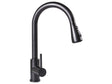 Kitchen Tap Black Stainless Steel Pull Out Mixer Spring Coil Faucet with Flexible Spring Hose Beliani