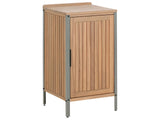 Outdoor Kitchen Cabinet Brown Acacia Wood 2 Shelves 1 Door Unit with Top 50 x 50 x 92 cm Garden Kitchen Dining Beliani
