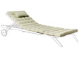 Sun Lounger Pad Cushion Light Green Polyester UV Resistant with Ties and Headrest Thick Cushion Beliani